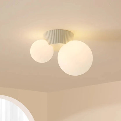 Belorra Ceiling Light | French Modern Double Globe Design In Four Soft Muted Shade Colours