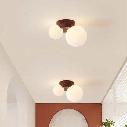 Belorra Ceiling Light | French Modern Double Globe Design In Four Soft Muted Shade Colours