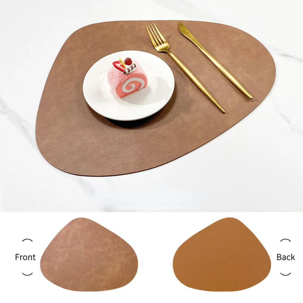 Fjordlay Double Sided Faux Leather Placemats | Non Slip and Heat Resistant Table Mats For Glass