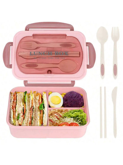 Noonbox Bento Lunch Box With Utensils | 4 Compartment Leak Proof Food Container For Meal Prep