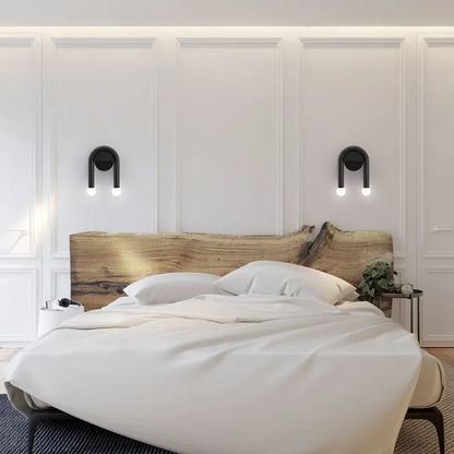 Arkella Modern Wall Light | Minimalist Nordic Arched Iron and Frosted Glass LED Sconce Design