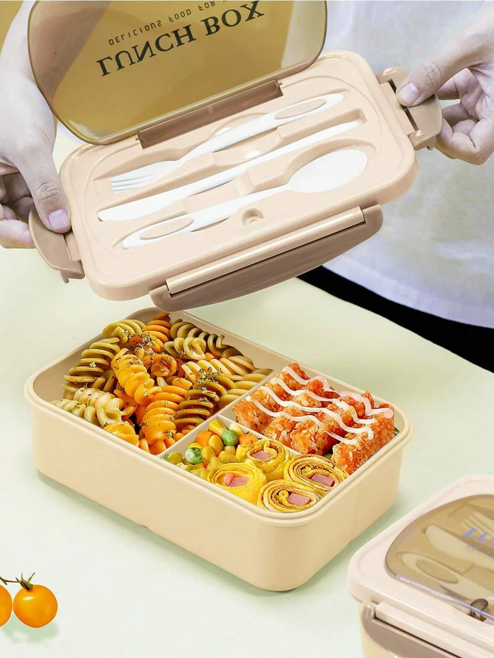 Noonbox Bento Lunch Box With Utensils | 4 Compartment Leak Proof Food Container For Meal Prep