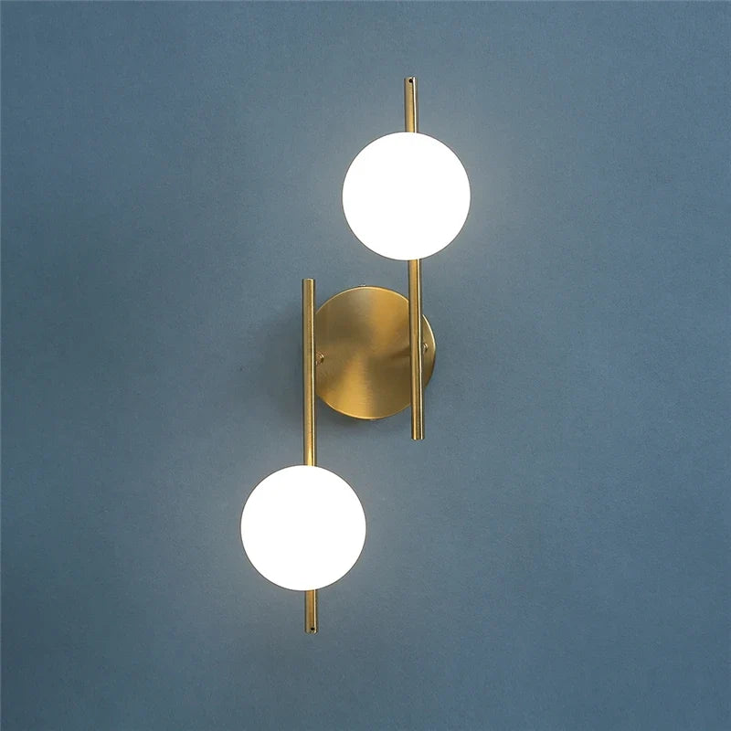 Goldara Wall Light | Modern Gold Globe Design In Single or Double Globe Configuration Options