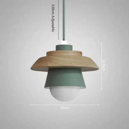Nordic Wood Pendant Light | Colourful Macaron Design In Five Shades and Two Light Settings