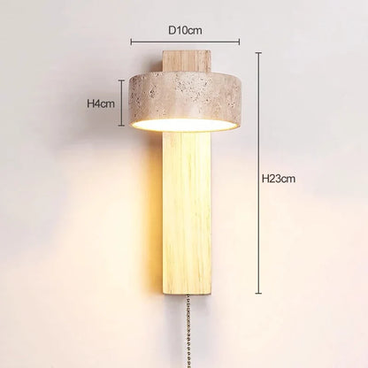 Lumelle Wall Lamp | French Wabi Sabi Headboard Light With A Pull Switch, In Two Wall Designs