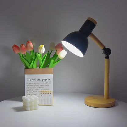 Nordic Wooden Desk Lamp | Adjustable Modern Table Light For Studies and Home Office Work Desks
