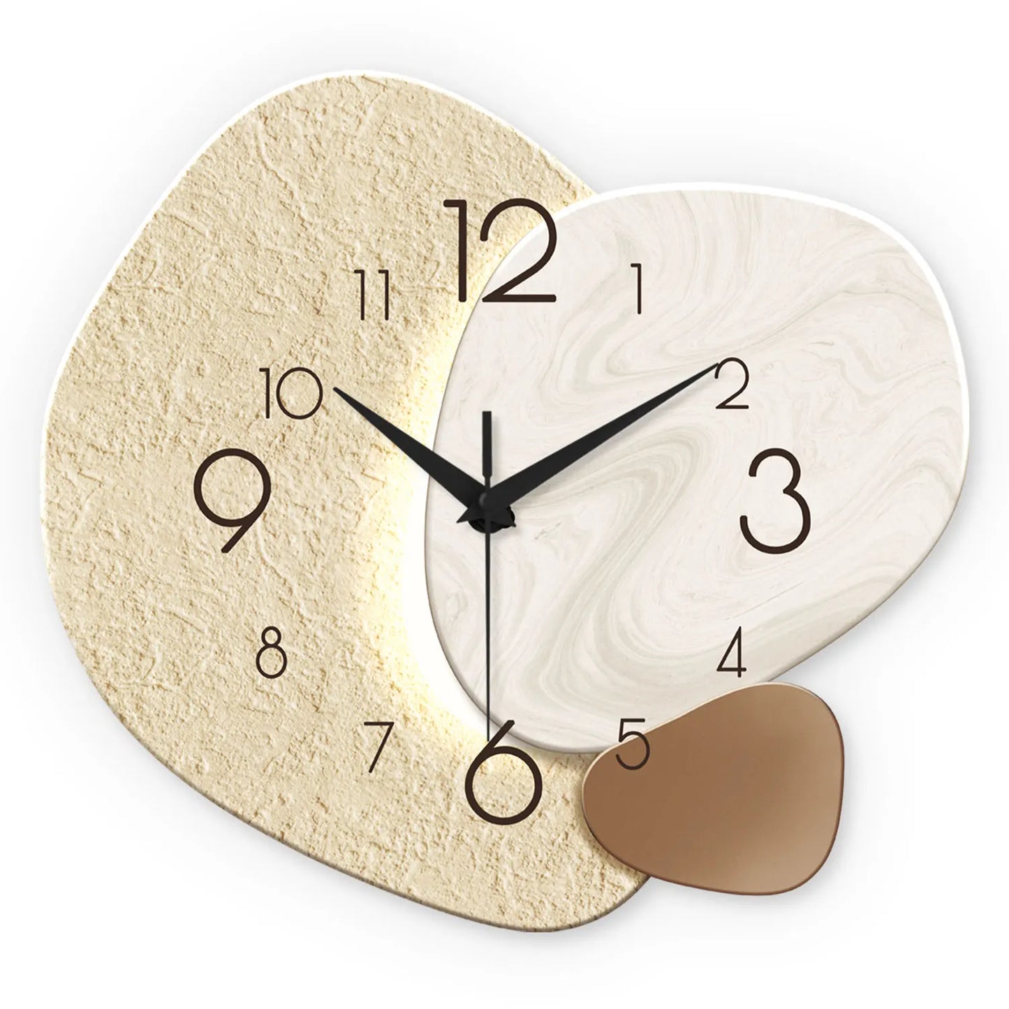Slatehour Modern Wall Clock | Silent Quartz Stone Effect Clock For Offices, Halls and Studies