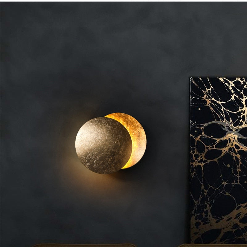 Eclipsa Wall Light | Modern Overlapping Disc Wall Sconce In Five Bold Metallic Disc Finishes
