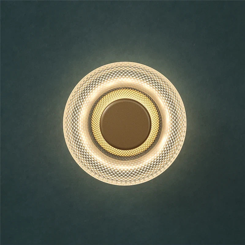 Modern Coloured Glass Wall Lamp | Textured LED Disc Light In Four Tinted Coloured Glass Shades