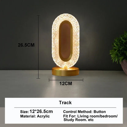 Astrelle 3D Crystal LED Night Light | Rechargeable Touch Dimming Lamp For Bedsides and Shelves