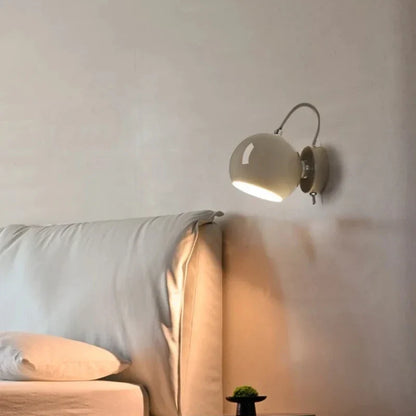 Nordic Adjustable Dome Wall Lamp | Rotatable Painted Iron Shade In Grey, White or Black Finish
