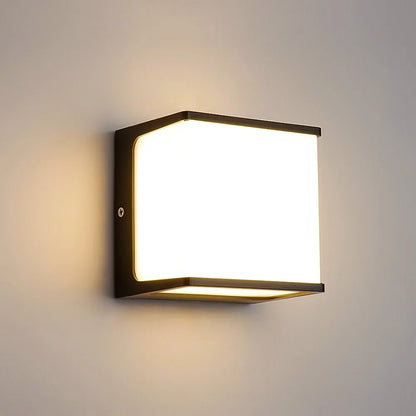 Quadris Outdoor Wall Light | Modern Cube Waterproof LED Fitting For Walls and Entrance Doors