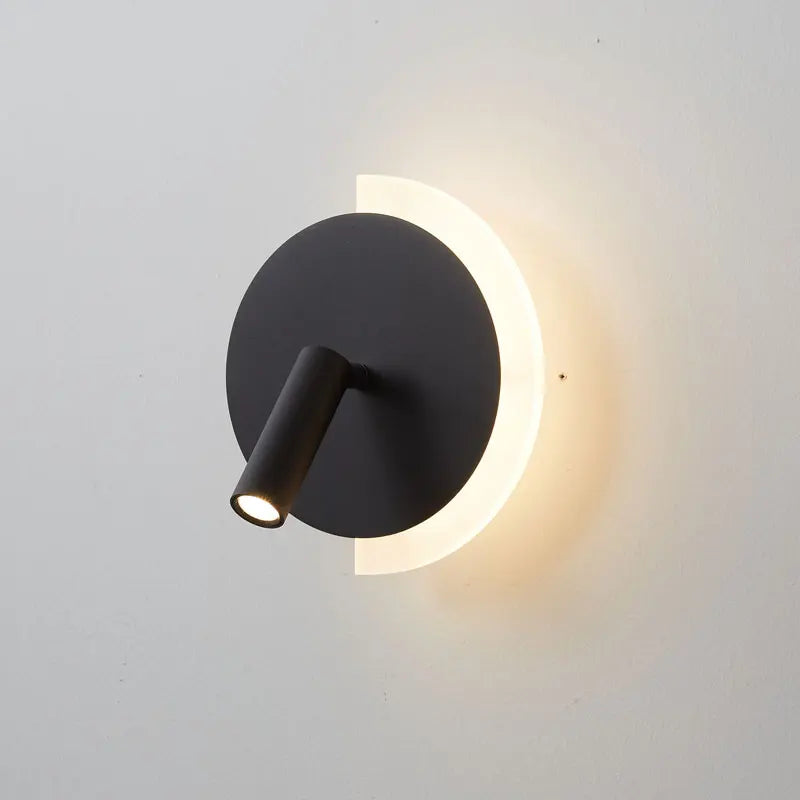 Crescara Wall Light | Modern LED Bedside Design With A Crescent Glow and Focused Spotlight Beam