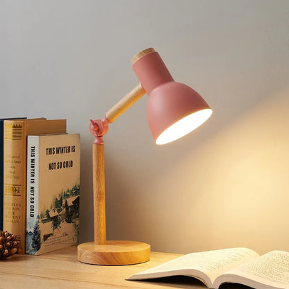 Nordic Wooden Desk Lamp | Adjustable Modern Table Light For Studies and Home Office Work Desks