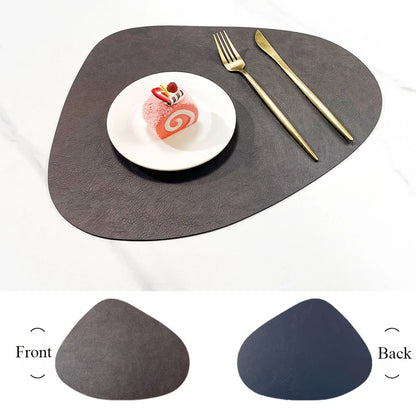 Fjordlay Double Sided Faux Leather Placemats | Non Slip and Heat Resistant Table Mats For Glass