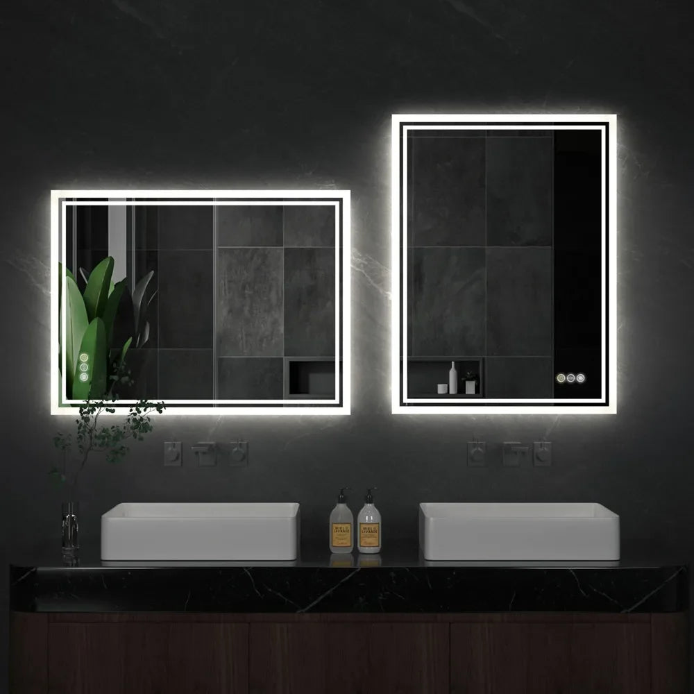 Clarelle LED Bathroom Mirror | Frameless Backlit Dimmable Anti Fog Vanity Mirror In Three Sizes