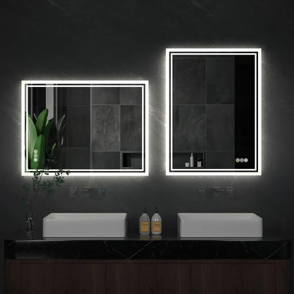 Clarelle LED Bathroom Mirror | Frameless Backlit Dimmable Anti Fog Vanity Mirror In Three Sizes