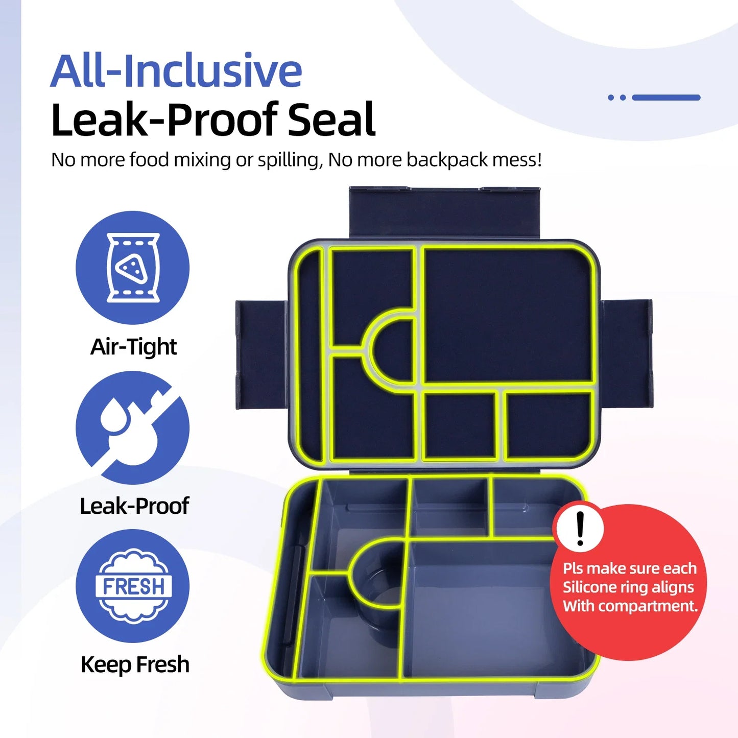 Amplebox 1330ml Large Capacity Lunch Box | Leak Proof Microwave Safe Food Container For Work