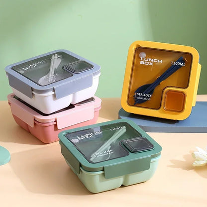 Bentora Leak Proof Lunch Box | Portable Bento With Cutlery, Microwave and Dishwasher Safe Design