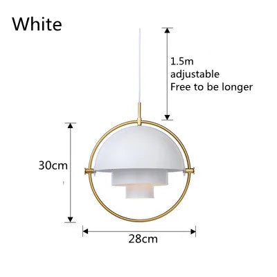 Modern Nordic Pendant Light | Sculptural Layered Metal Suspension Lamp In Three Metal Finishes