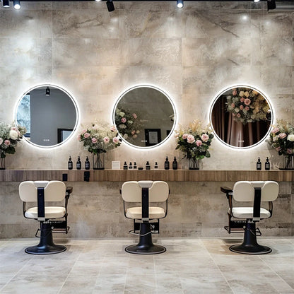 Orbamere Round LED Bathroom Mirror | Frameless Anti Fog Dimmable Mirror With Touch Control