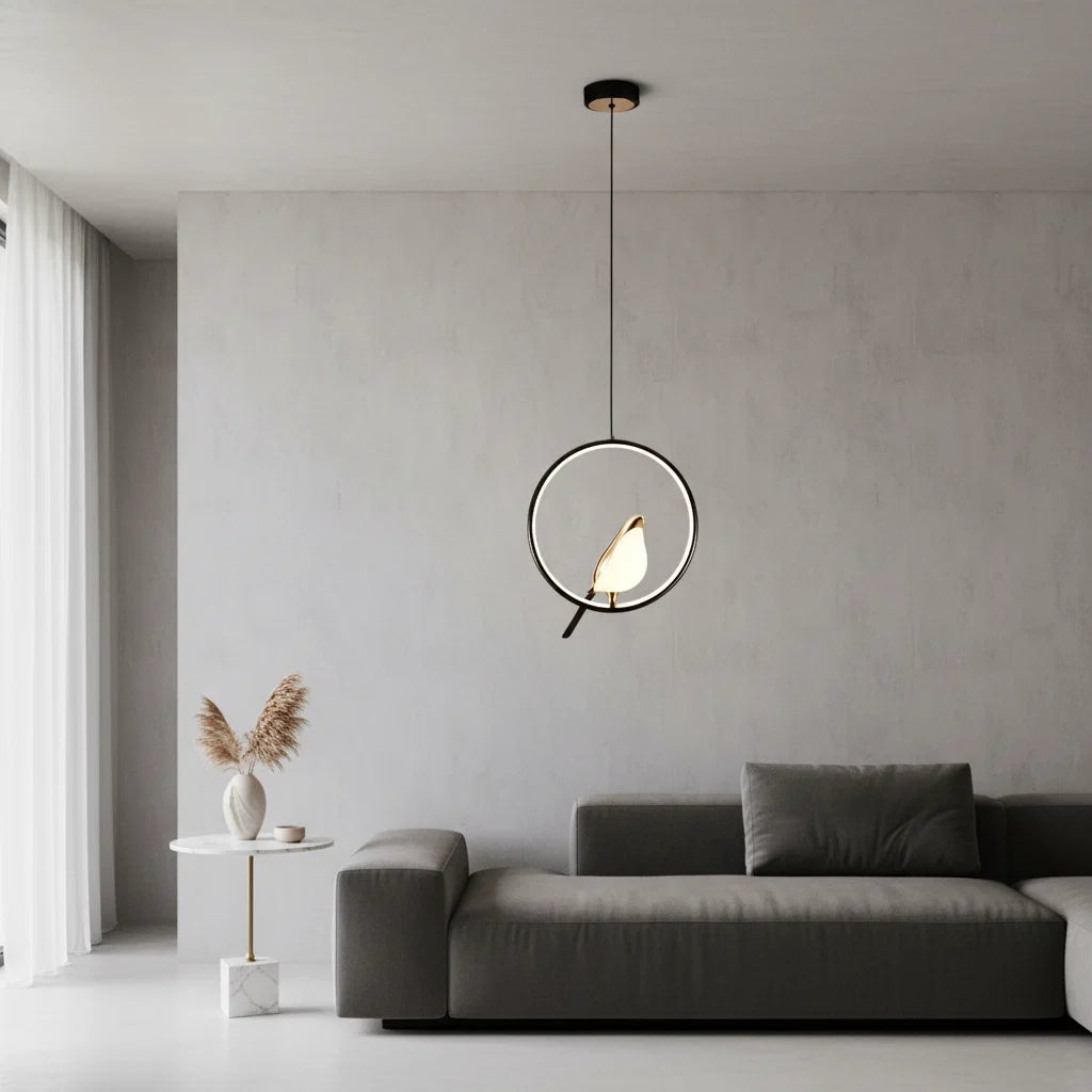Magpie Pendant Light | Nordic LED Bird Design Ceiling Lamp For Dining Rooms and Hallway Spaces