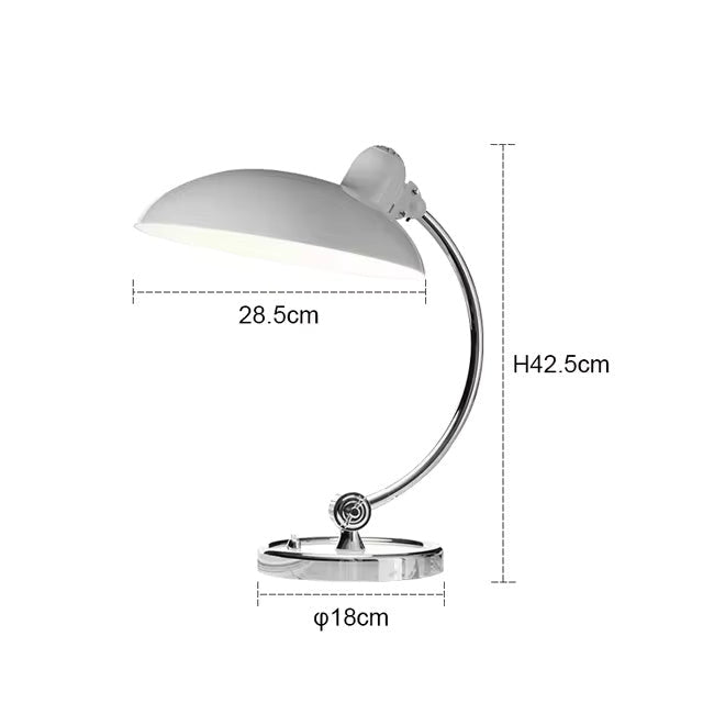 Fjordarc Table Lamp | Bauhaus Inspired Curved Metal Arc Lamp For Desks and Bedside Side Tables