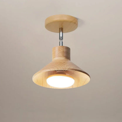 Timberlume Ceiling Lamp | Natural Timber Cone Design In Warm White or Cool White LED Light