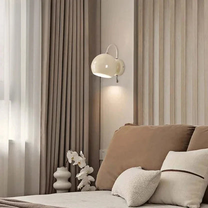 Nordic Adjustable Dome Wall Lamp | Rotatable Painted Iron Shade In Grey, White or Black Finish