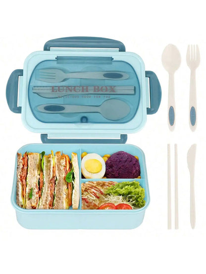Noonbox Bento Lunch Box With Utensils | 4 Compartment Leak Proof Food Container For Meal Prep