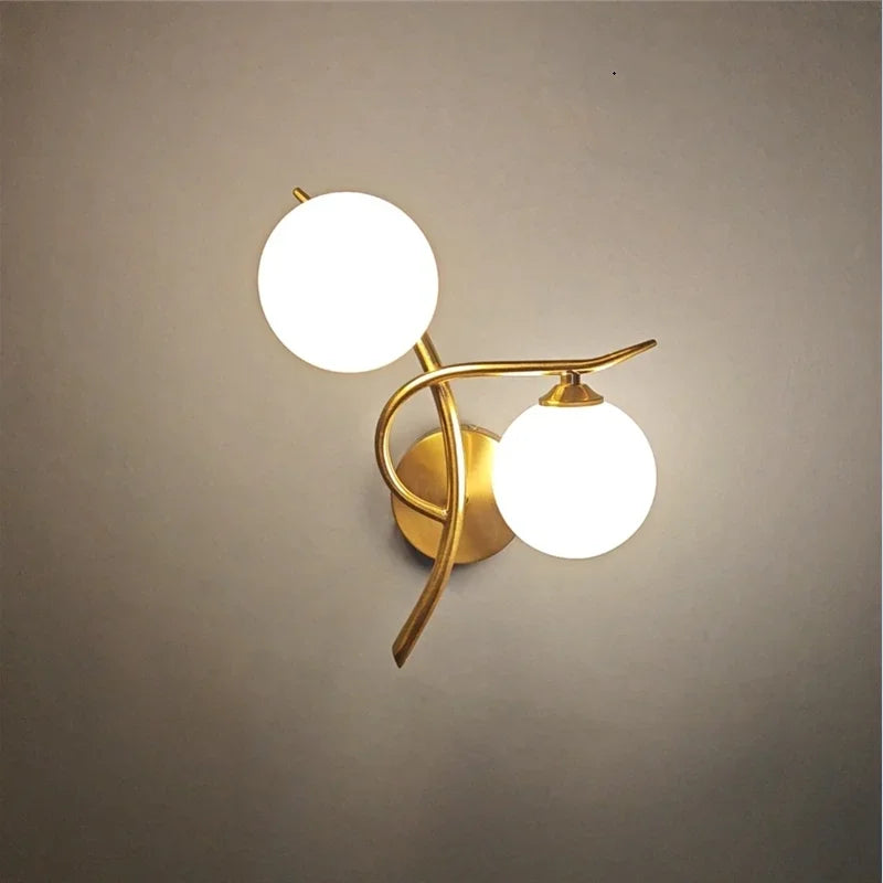 Duolume Wall Light | Nordic Dual Globe LED Design In Gold or Black, In Left or Right Handed Form