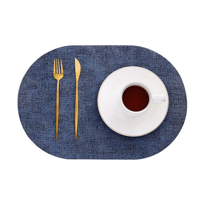 Slatelay Oval Faux Leather Placemats | Heat Resistant and Non Slip Table Mats For Dining Tables