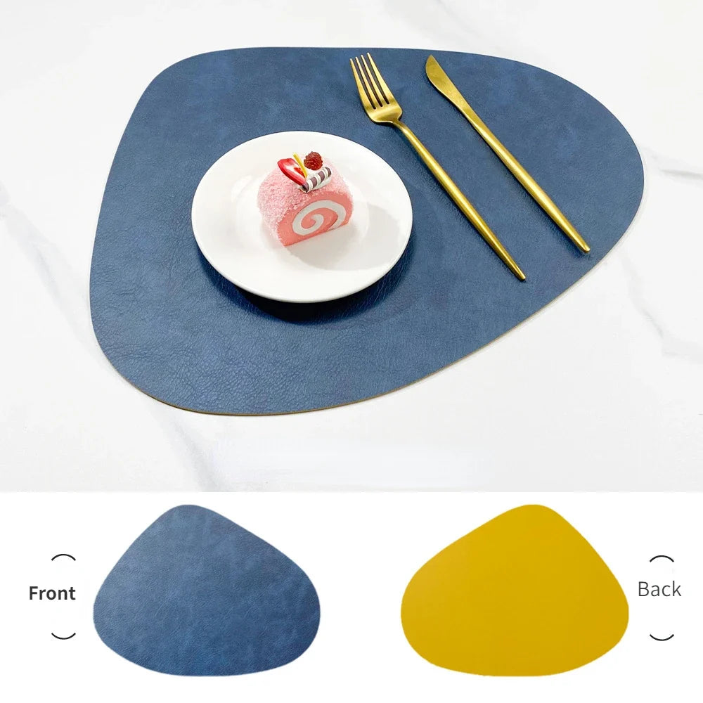 Fjordlay Double Sided Faux Leather Placemats | Non Slip and Heat Resistant Table Mats For Glass