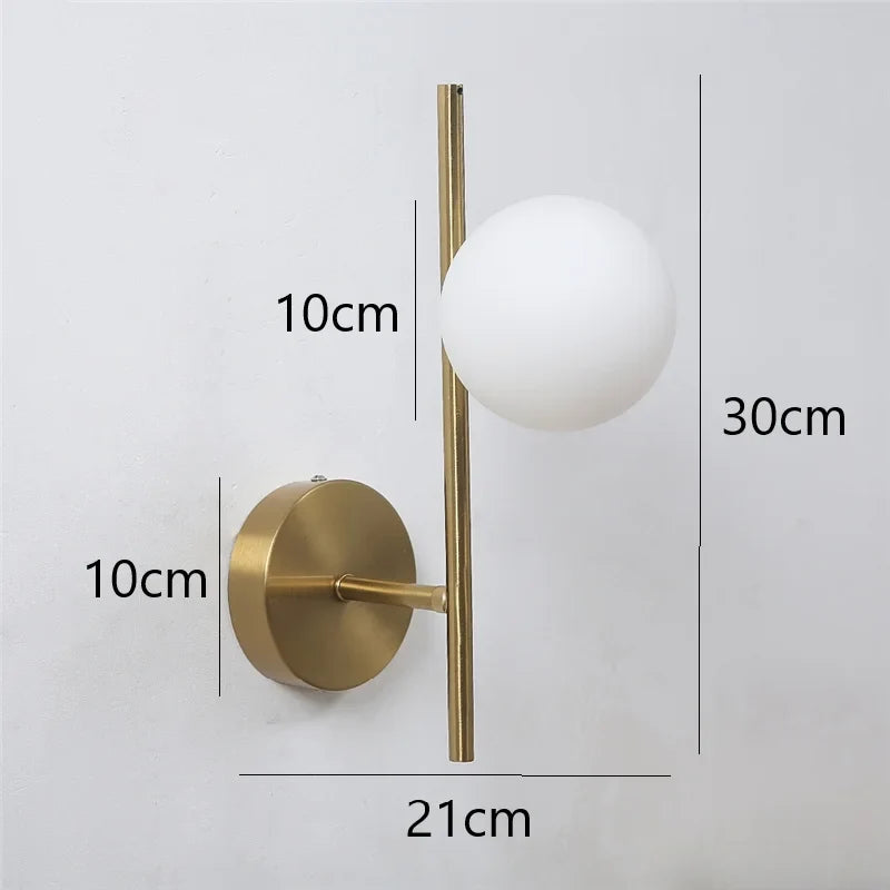 Goldara Wall Light | Modern Gold Globe Design In Single or Double Globe Configuration Options