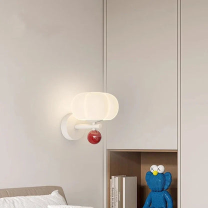 Nordic Pumpkin Wall Lamp | Modern Frosted Glass and Metal Sconce In Three Bold Shade Colours