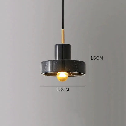 Marble Pendant Lamp | Natural Stone Postmodern Design In Black, Dark Green or White Marble