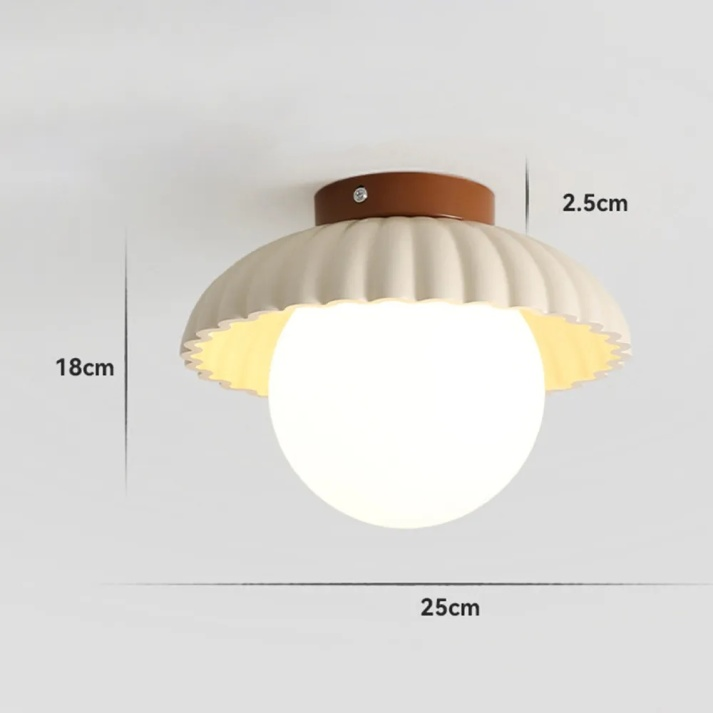 Iron Hallway Ceiling Light | Modern Glass and Metal Flush Mount For Halls and Landing Areas