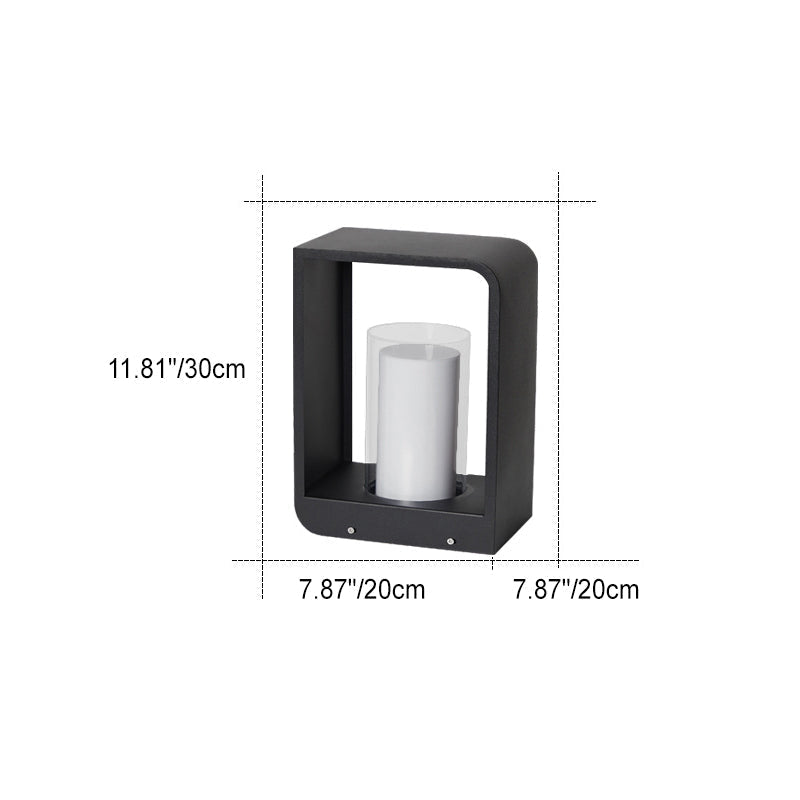 Modern Square Outdoor LED Light | Minimalist Waterproof Solar Powered Landscape Garden Fixture