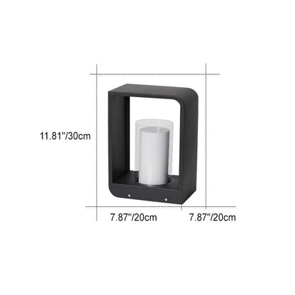 Modern Square Outdoor LED Light | Minimalist Waterproof Solar Powered Landscape Garden Fixture