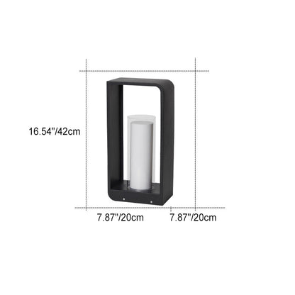 Modern Square Outdoor LED Light | Minimalist Waterproof Solar Powered Landscape Garden Fixture