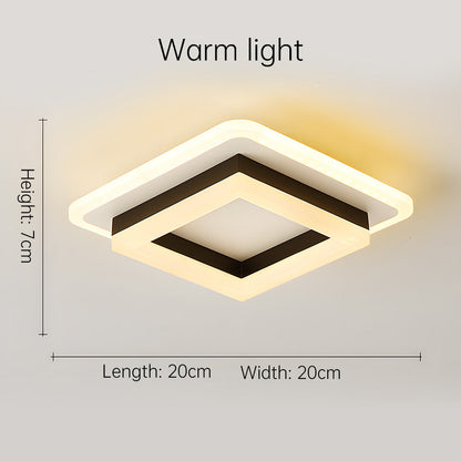 Square LED Ceiling Light | Modern Flush Mount Fixture For Hallways, Bedrooms and Landing Areas