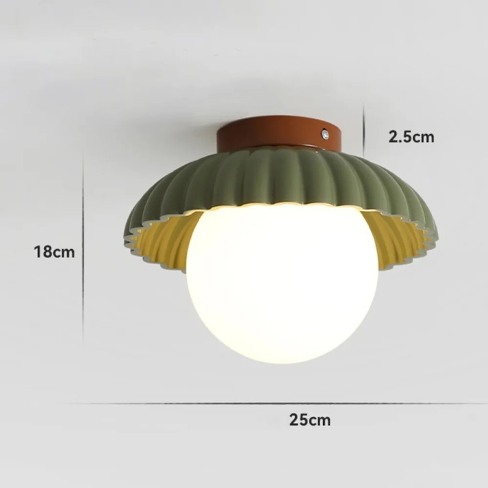 Iron Hallway Ceiling Light | Modern Glass and Metal Flush Mount For Halls and Landing Areas