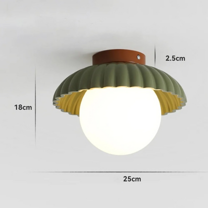 Iron Hallway Ceiling Light | Modern Glass and Metal Flush Mount For Halls and Landing Areas