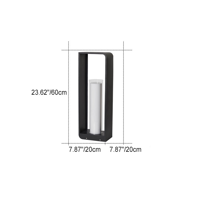 Modern Square Outdoor LED Light | Minimalist Waterproof Solar Powered Landscape Garden Fixture