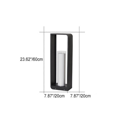 Modern Square Outdoor LED Light | Minimalist Waterproof Solar Powered Landscape Garden Fixture