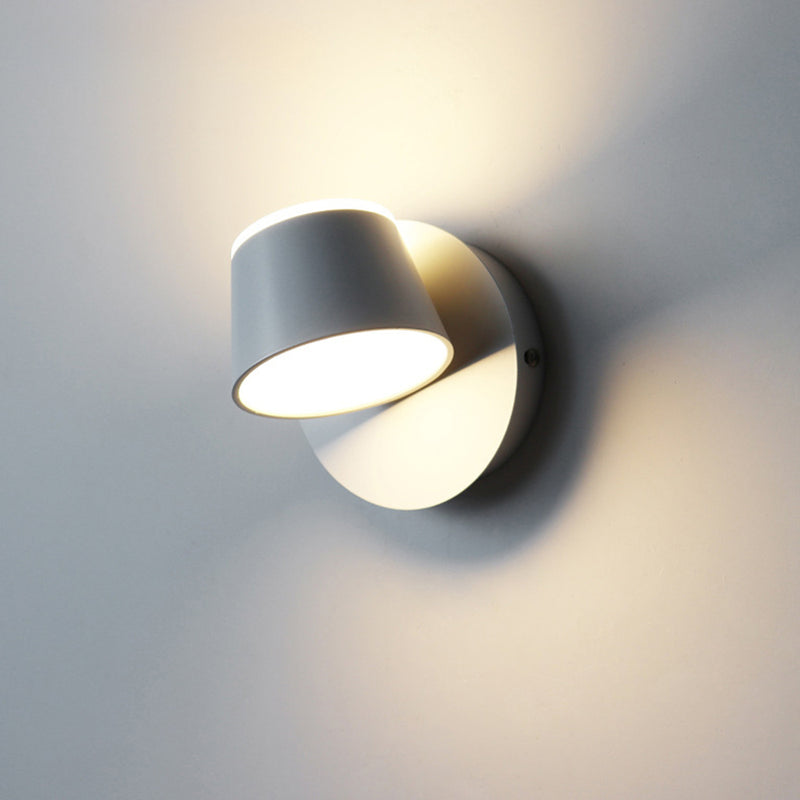 Rotatable LED Wall Lamp | Modern Adjustable Sconce In Black or White With Two Light Colours