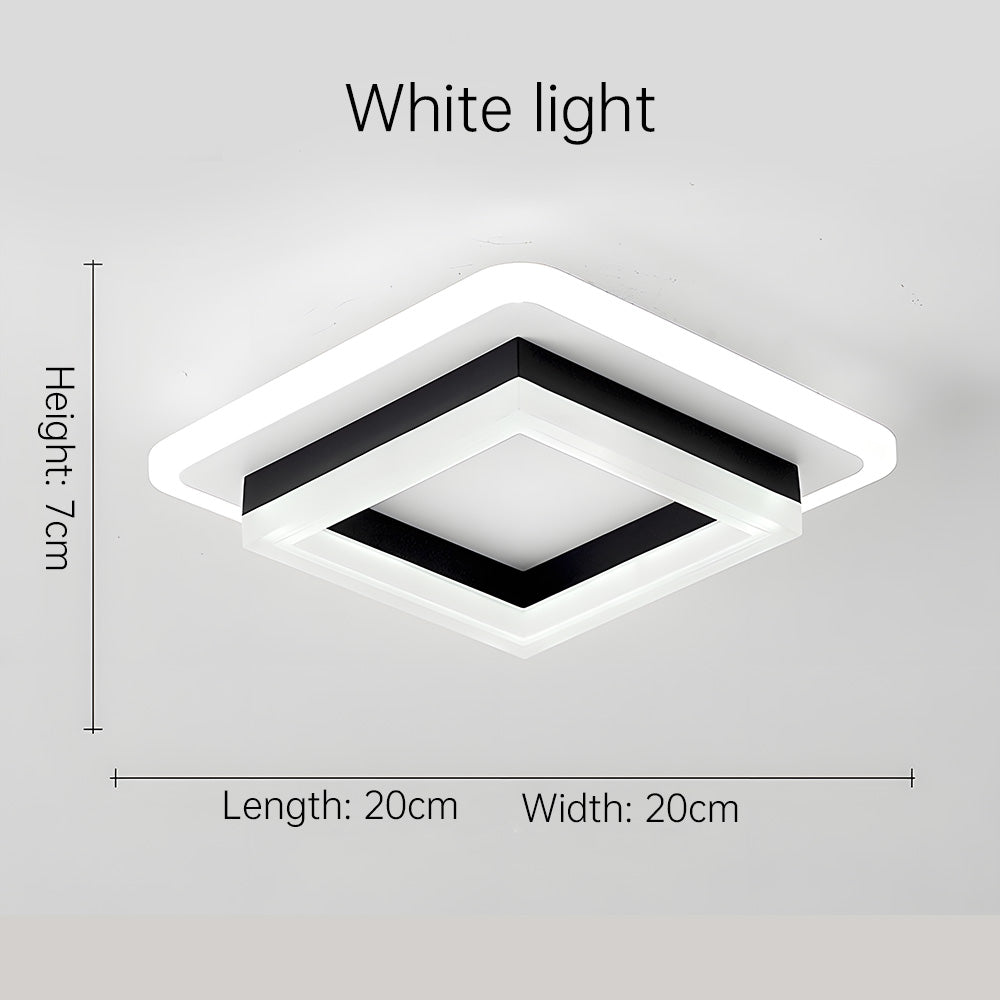 Square LED Ceiling Light | Modern Flush Mount Fixture For Hallways, Bedrooms and Landing Areas