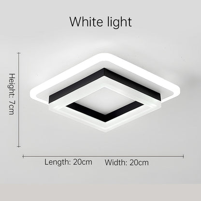 Square LED Ceiling Light | Modern Flush Mount Fixture For Hallways, Bedrooms and Landing Areas