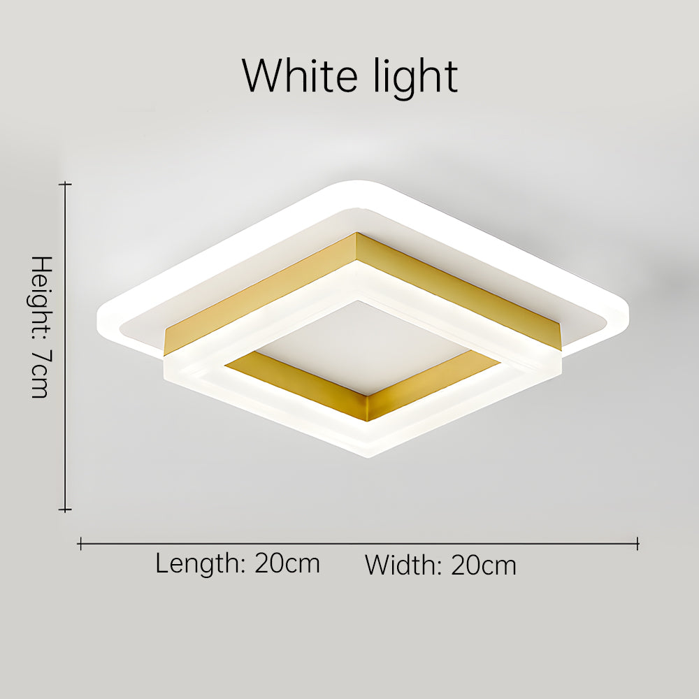 Square LED Ceiling Light | Modern Flush Mount Fixture For Hallways, Bedrooms and Landing Areas