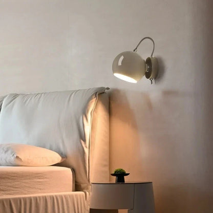 Nordic Adjustable Dome Wall Lamp | Rotatable Painted Iron Shade In Grey, White or Black Finish
